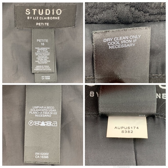 Studio by Liz Claiborne Petite Black Floral Jacquard Open Front Blazer, 16 - Picture 16 of 16